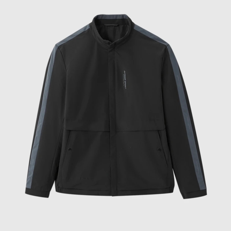 新款男士挺括有型肩部撞色立领高级感夹克01000