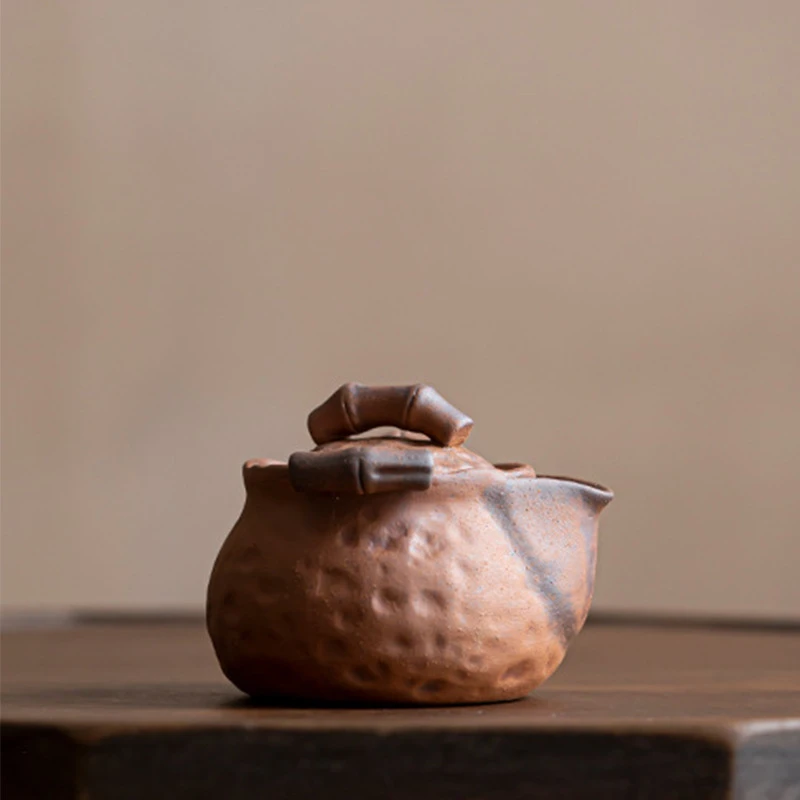 航宸中式复古粗陶茶壶陶瓷泡茶壶单壶手抓泡茶壶100毫升迷你茶壶