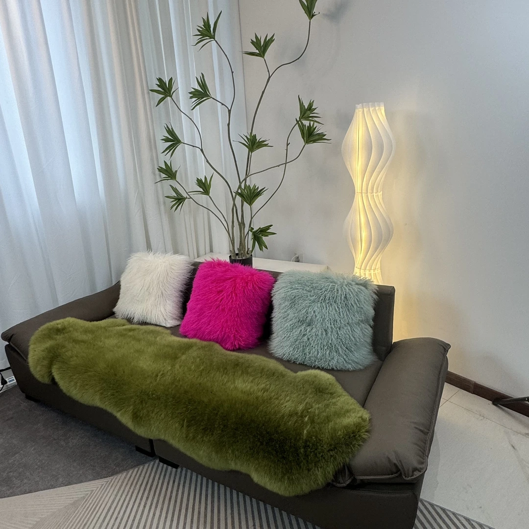 牛油果澳洲羊皮毛一体沙发垫飘窗垫地垫
