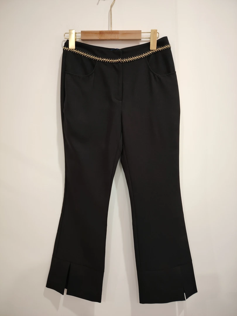 6142-新款时尚西装开叉微喇裤