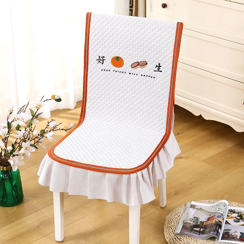 餐椅套家用一体靠垫桌布椅坐垫子连体四季布艺防滑餐桌通用椅套