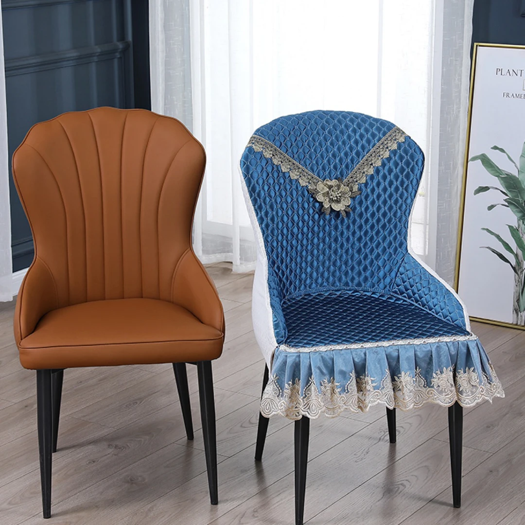 贝壳全包椅套罩轻奢加棉凳子套罩防滑有弹力布坐垫套皮质轻奢椅套