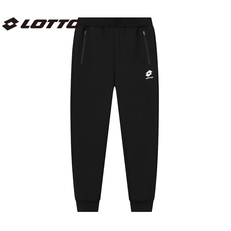 LOTTO/乐途男士秋冬潮流休闲长裤户外弹力针织修身透气束脚运动裤