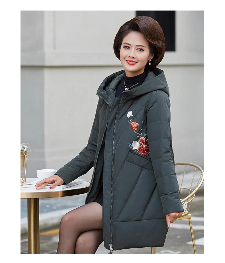 妈妈冬装中年女士冬季中长款羽绒服中老年保暖【5678】