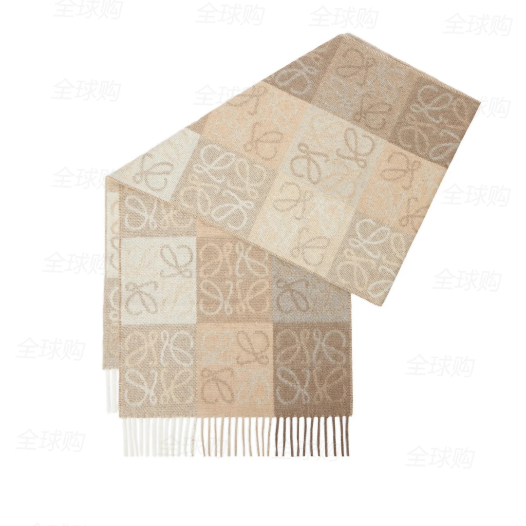 【保税仓直发】西班牙正品经典羊毛羊绒棋盘格围巾男女同款