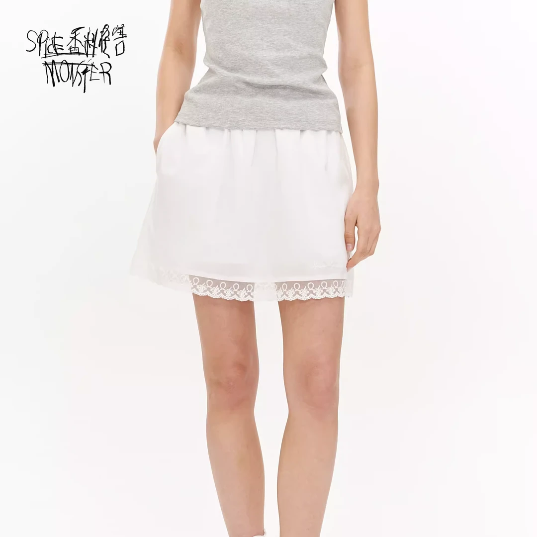 香料怪兽24夏新款女棉麻短裙美式书呆子风防走光裤里【小窗帘】