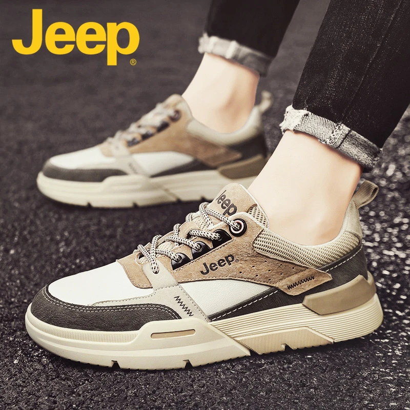 jeep吉普休闲板鞋2025新款潮鞋春季上班男鞋网红款透气低帮运动鞋