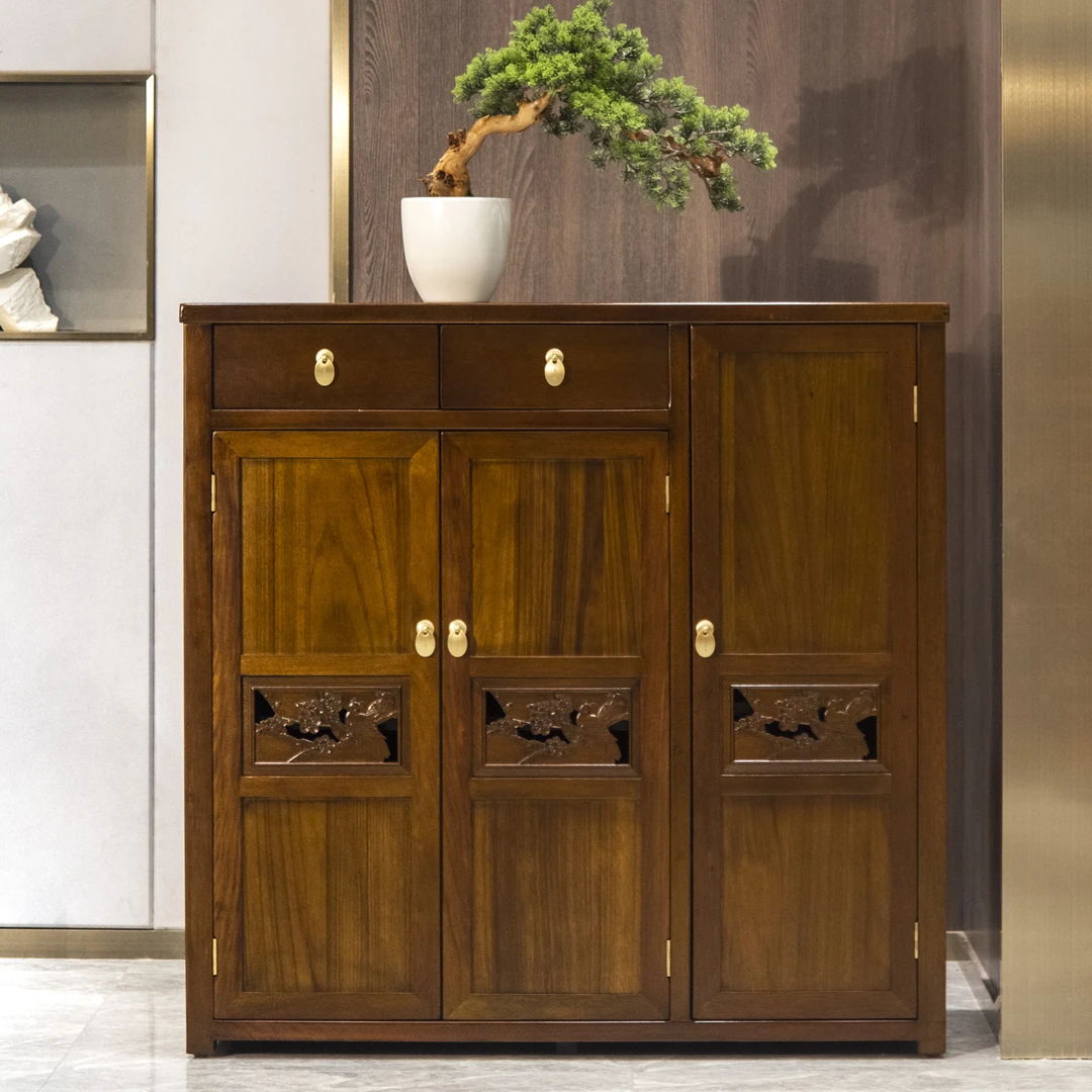 堂哥唯唯推荐- 喜上眉梢三门鞋柜门厅玄关柜 尺寸:108*38*106