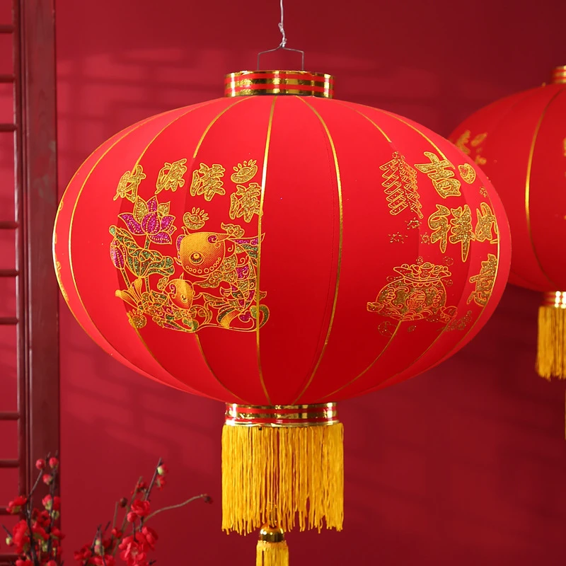 2024年大红灯笼大门口一对吊灯元旦春节户外新年装饰阳台过年挂饰