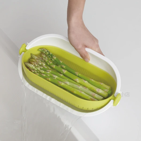 【日本制 BPAfree】日本进口双层旋转沥水篮洗菜盆水果塑料洗菜篮子