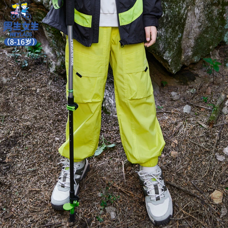 14043男童春秋户外工装纯色休闲百搭潮流中大童长裤NPXEJ14043*