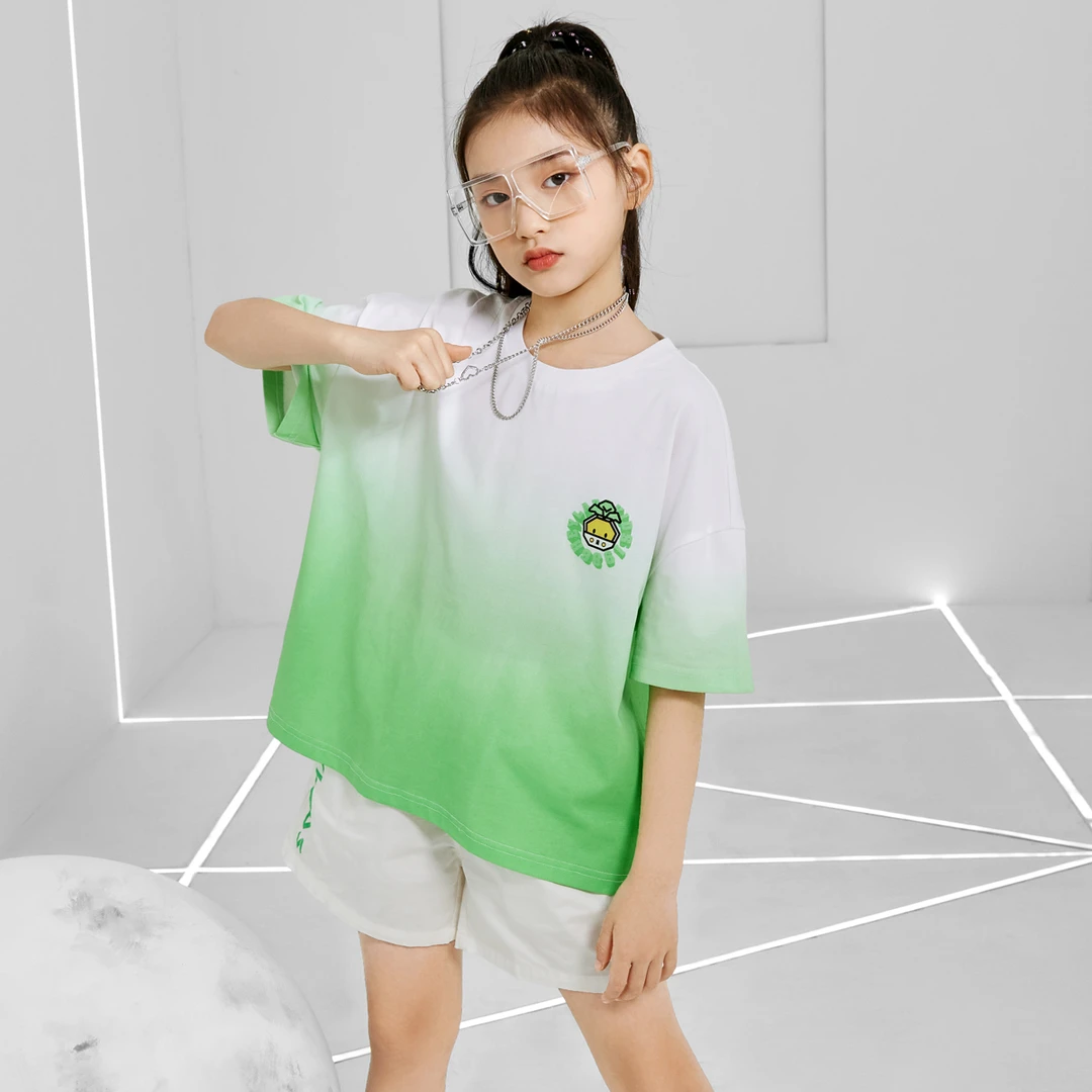 23510女大童短袖T恤儿童夏季时尚半袖中大童圆领宽松NJTCJ23510A