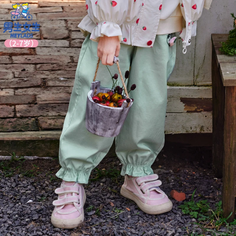 14754女小童宝宝宽松百搭长裤休闲裤NPXEJ14754*