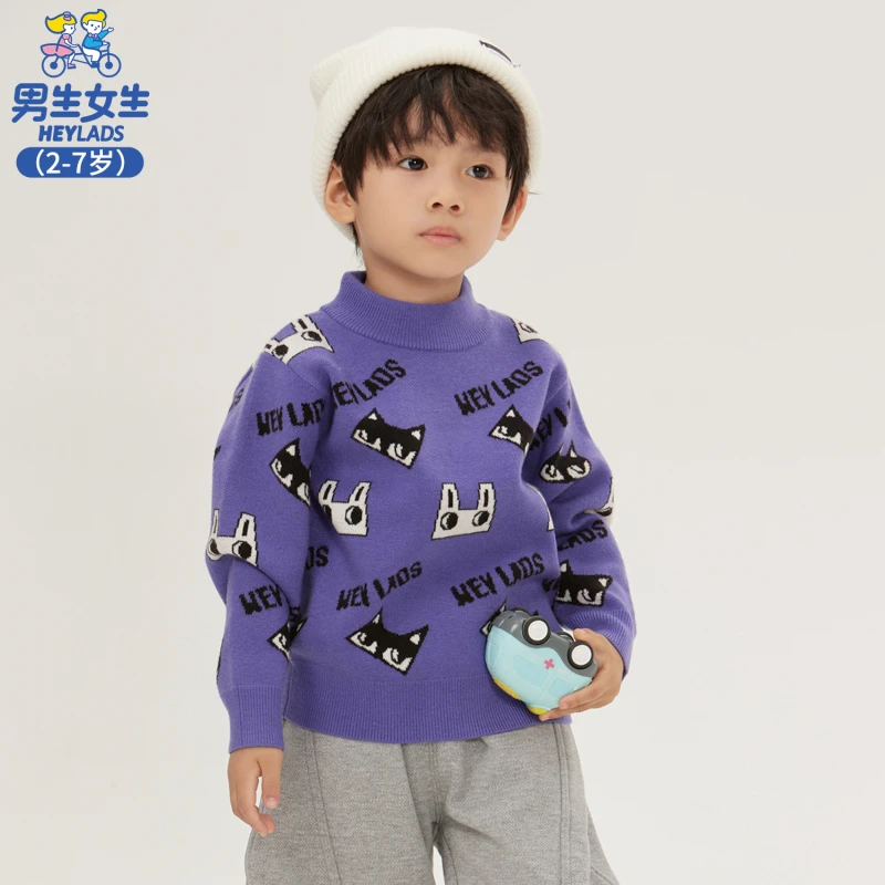 32169男小童秋冬宝宝圆领套头毛衫NJNBJ32169A