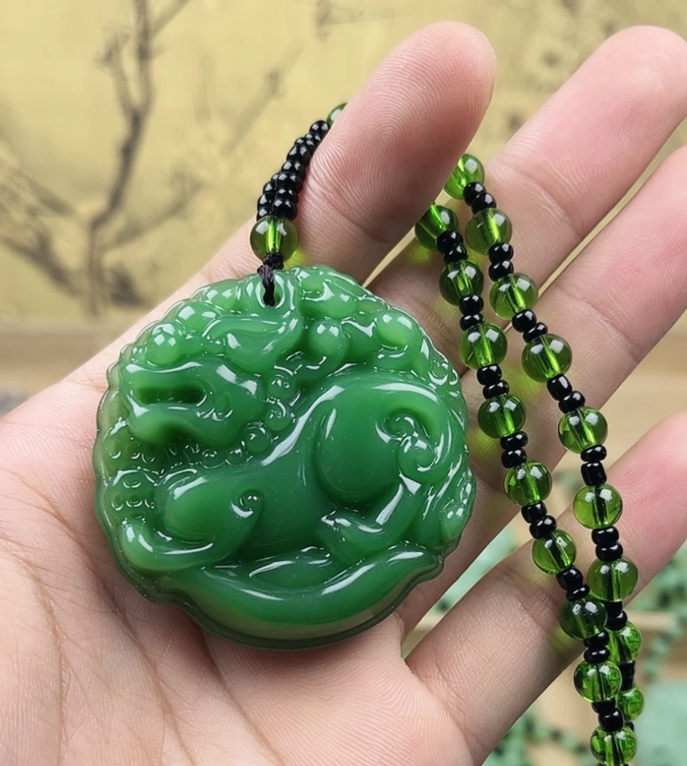 深绿色双面貔貅1男女同款时尚百搭经典吊坠