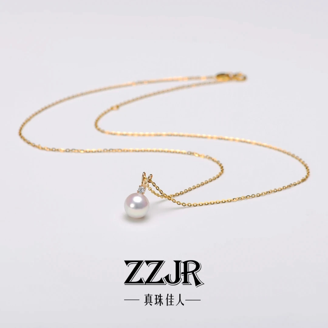 X680【真珠佳人】18K金海水AKOYA吊坠（送银链）7-8mm