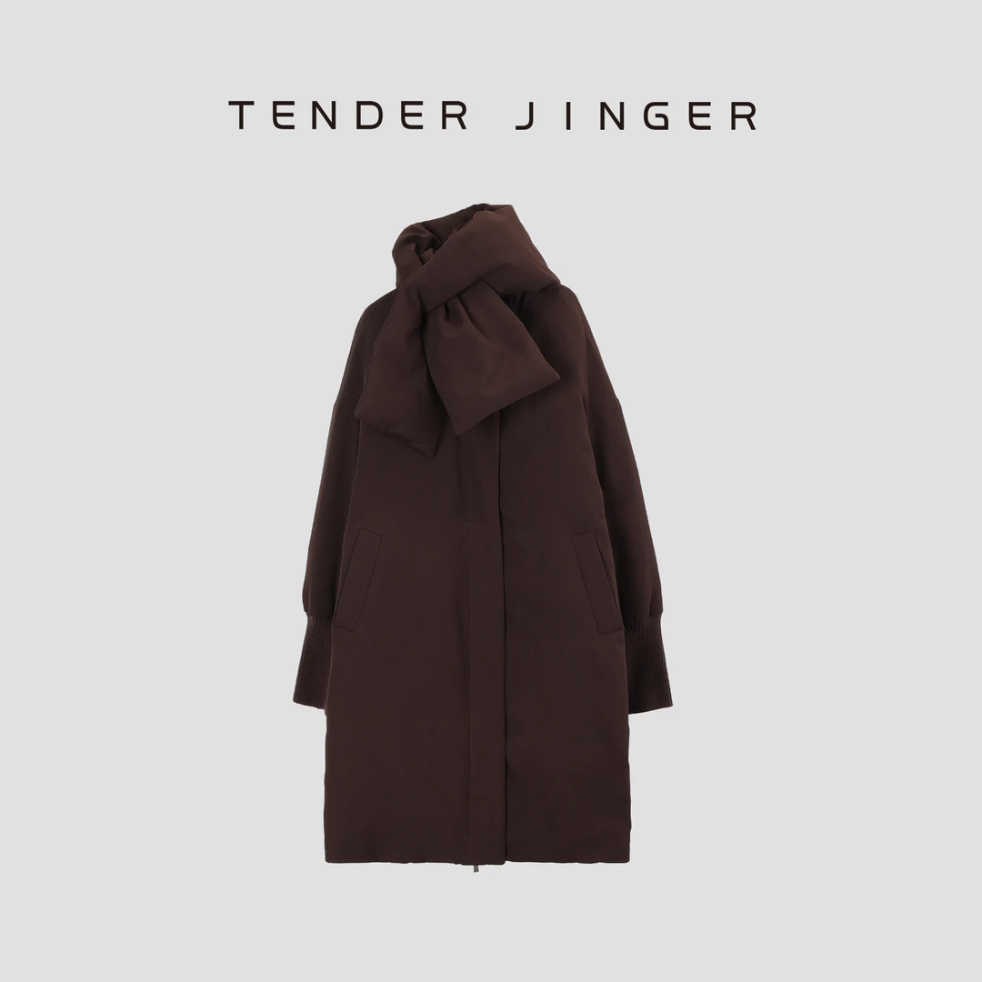 Tender Jinger【专柜】可拆卸围脖长款鹅绒服T44WDD78893
