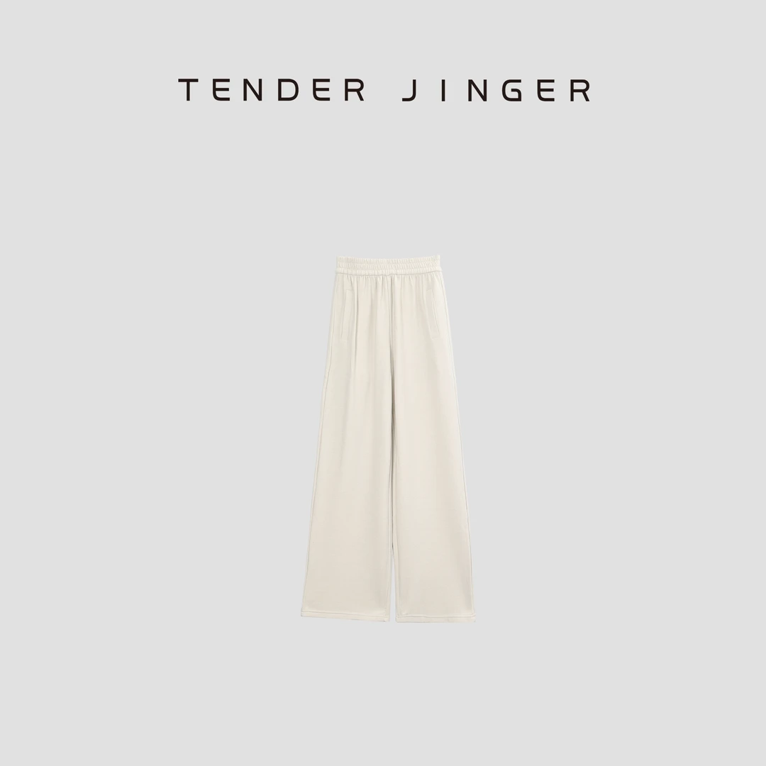 Tender Jinger时尚百搭针织舒适运动风直筒阔腿裤T43JLL77623