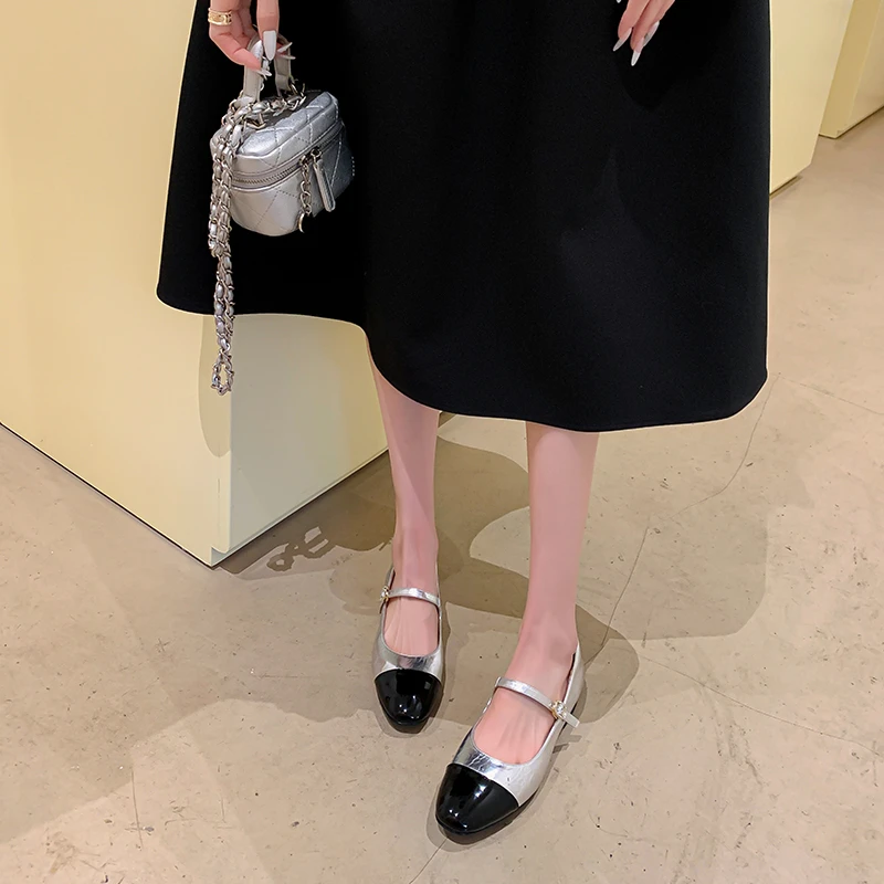 Rich品质女鞋|34-49|2cm|气质百搭黑色高跟中跟一字带跟鞋