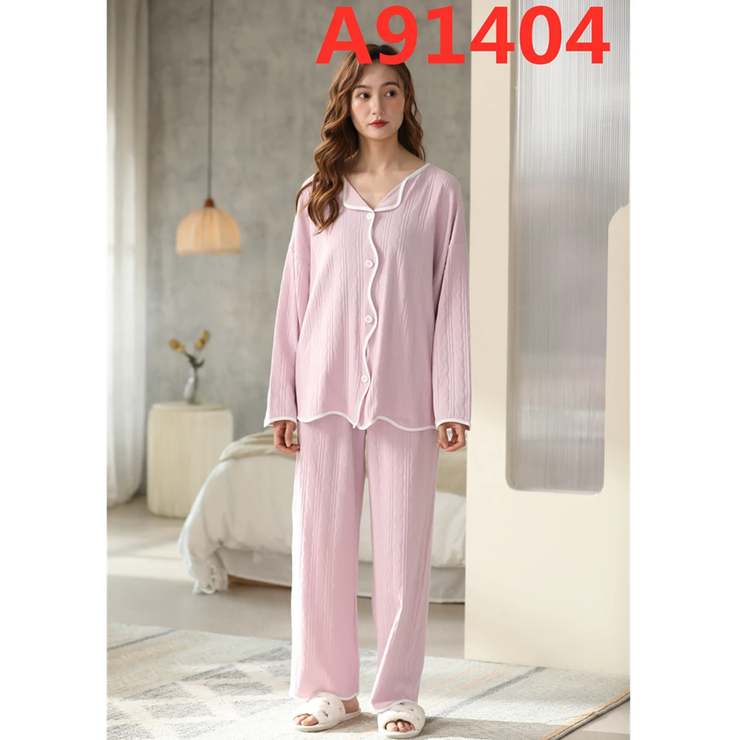 91406 女士春秋款长袖长裤套装甜美可爱公主风家居服