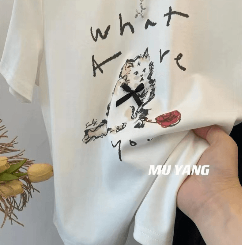 上衣高考毕业季白色时尚休闲百搭夏季印花圆领