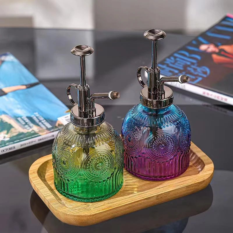 新款浮雕麻点玻璃喷壶园艺家用洒水喷雾器洒水壶浇水喷壶家居摆件