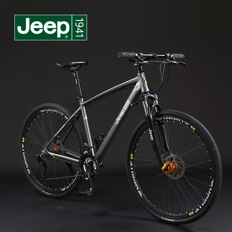 JEEP/吉普「速翔」公路车变速铝合金自行车带减震男女学生直把山地
