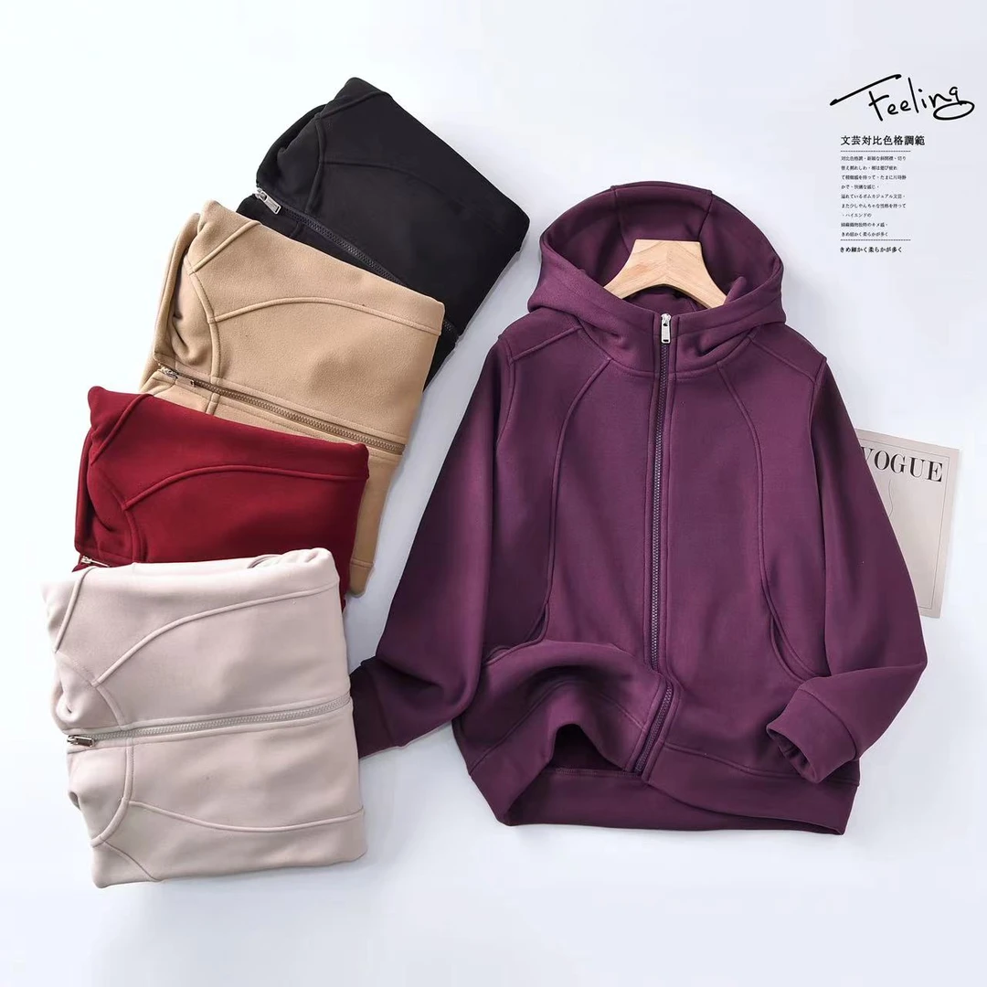 秋季加厚连帽外套高端拉链衫百搭休闲宽松5802