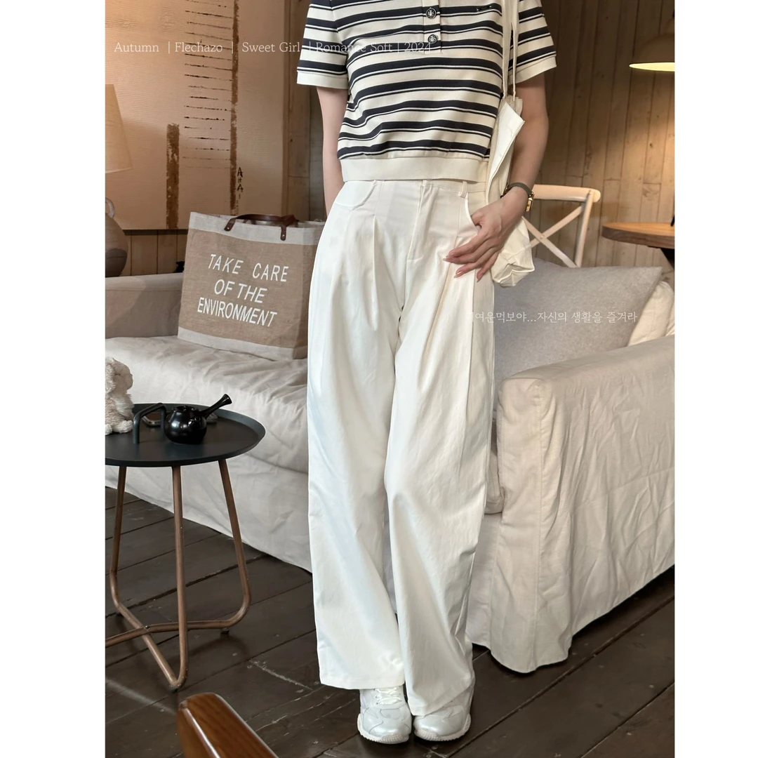 妖精的美美 【云朵裤】垂感直阔腿韩版西装休闲裤