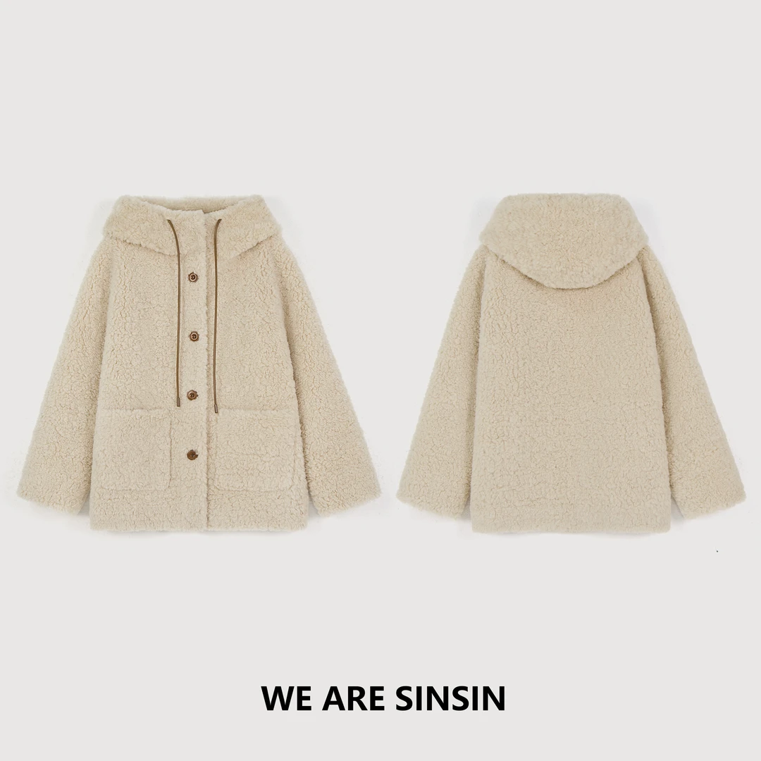 muzi｜“踏雪新年”太爱这件小皮草了！高密度厚实保暖羔羔毛帽衫外套