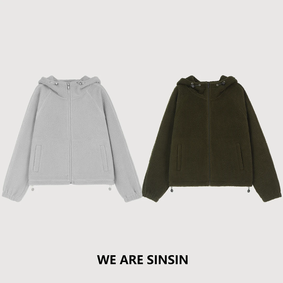 miss muzi｜“小羊肖恩”（P家限定）高品精纺羔羔毛拉链帽衫保暖外套