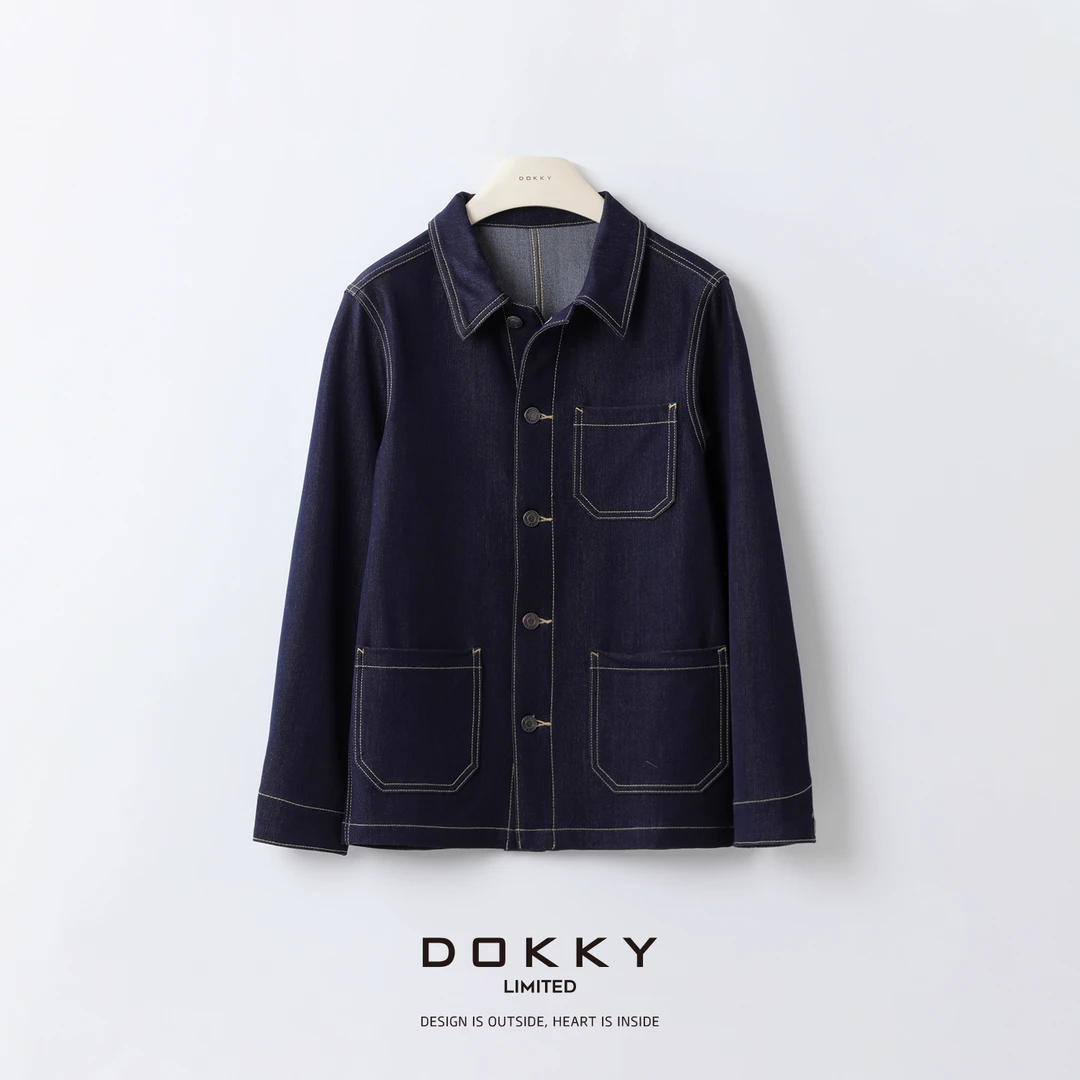 【老钱风明线牛仔】DOKKY大牌极简！特殊定染 复古明线牛仔外套