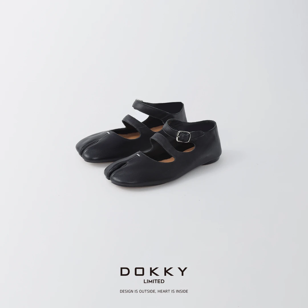 【分趾芭蕾鞋】DOKKY高奢小羊皮·平底皮鞋单鞋猪蹄鞋