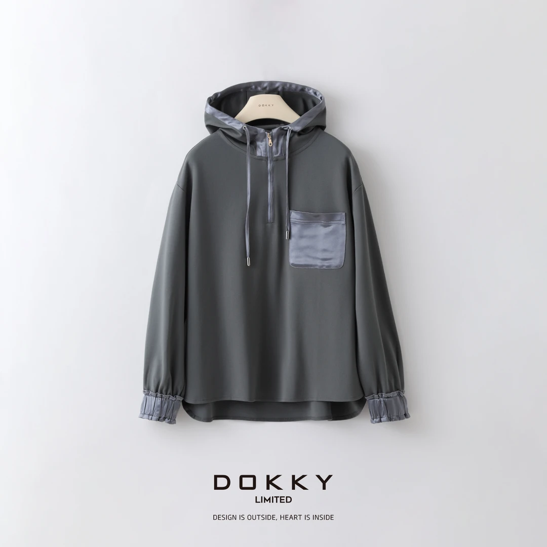 【静奢卫衣】DOKKY大牌拼接设计感·连帽休闲卫衣YH-02热力感