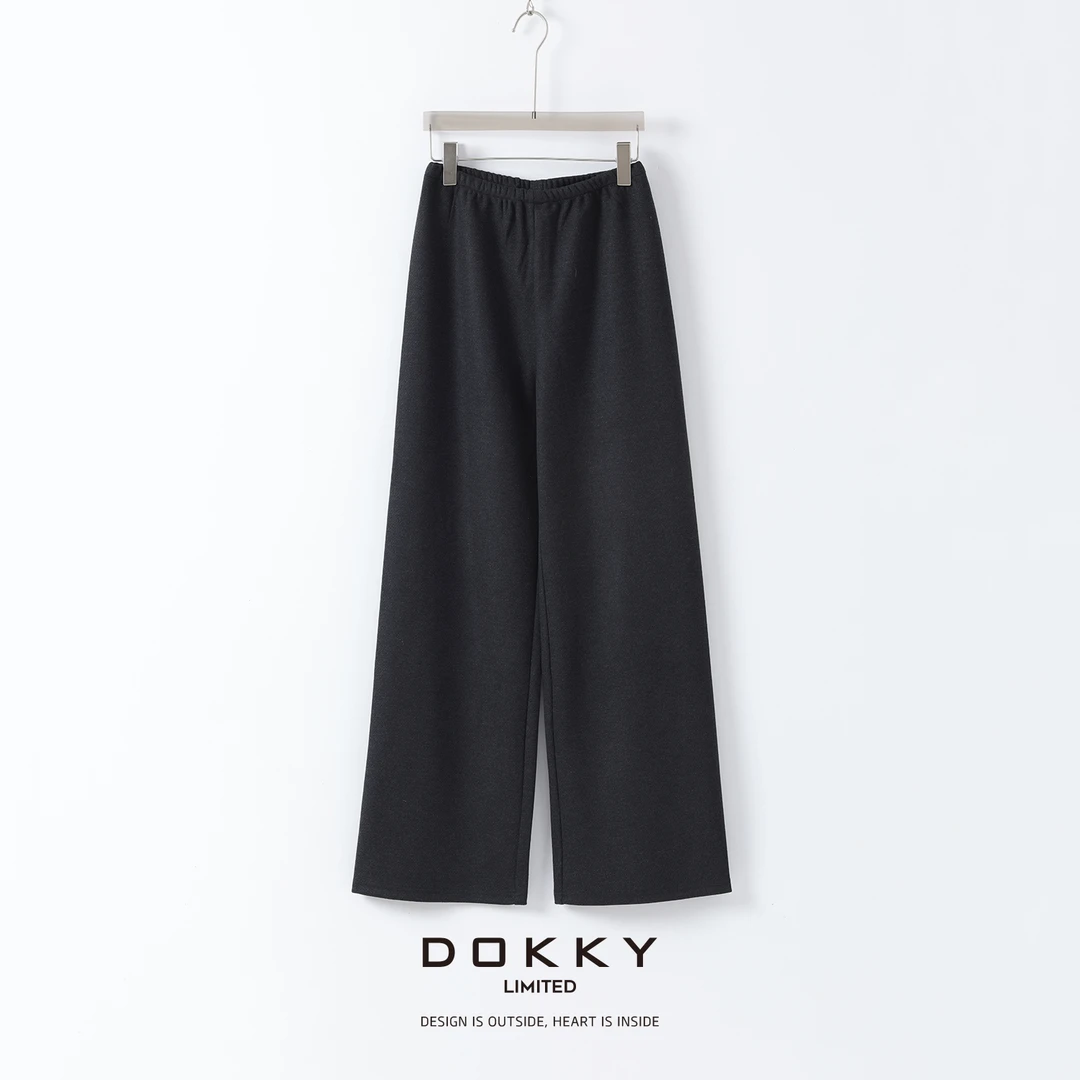 【限量尖货.路易空气裤.紫标.】DOKKY吸湿发热直筒德绒毛呢休闲裤