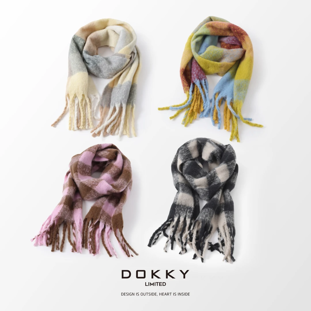 【艾肯尼格纹围巾】DOKKY软软巨暖和！|情侣款氛围感冬季流苏围巾