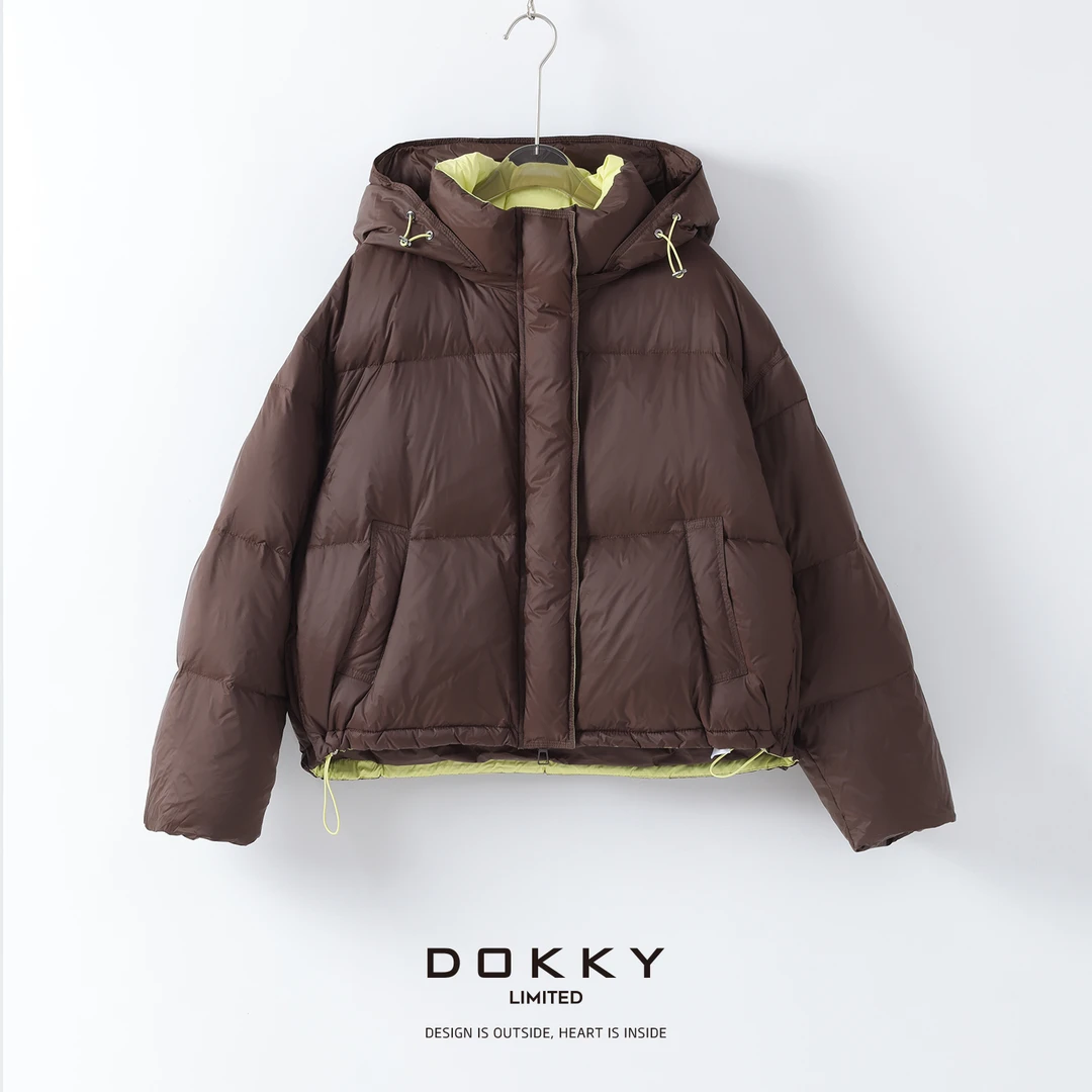 【冬至】DOKKY量少！极简时髦撞色.时髦百搭显瘦|连帽羽绒服