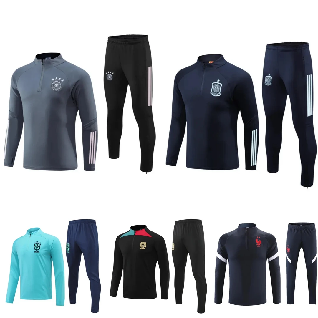 【长拉套装W2024】俱乐部国家队训练服长拉链套装足球足球训练衣