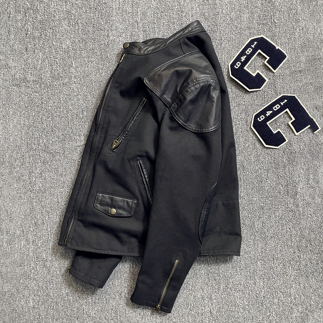 订单剩余！春秋新款休闲上衣拉链牛仔布外套男修身机车夹克薄款