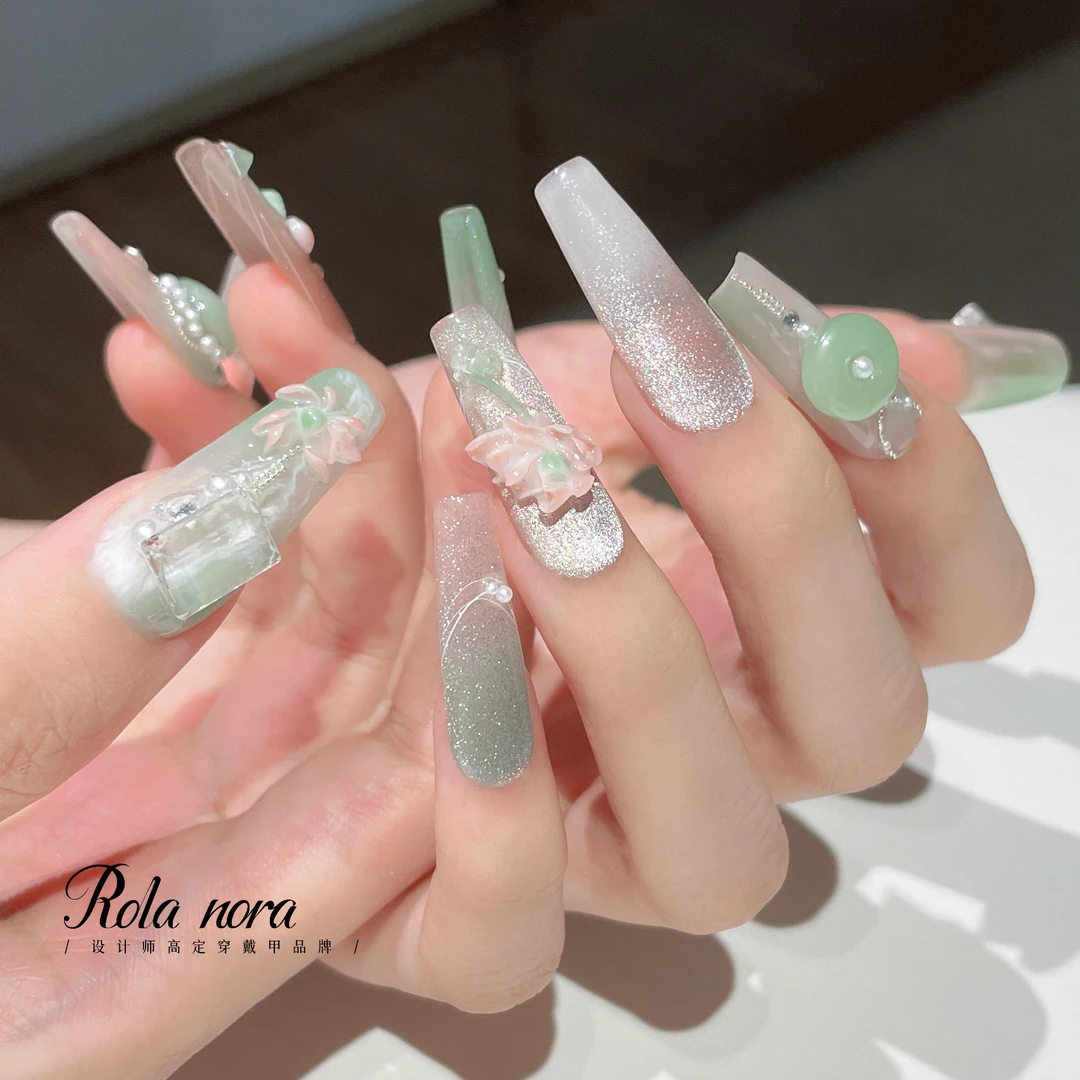 Rola Nora【清瑶】纯手工穿戴甲新中式中国风冰透高颜值显白流行