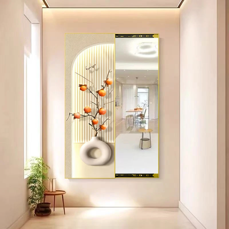 包安装-全身镜装饰画推拉穿衣镜试衣镜可关闭客厅墙画遮挡镜子