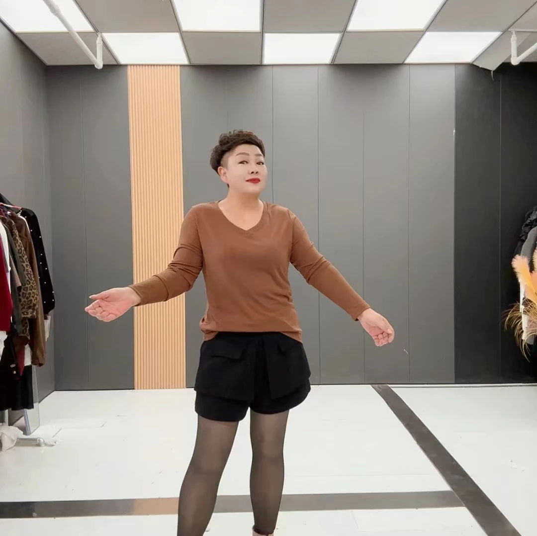 2050V领长袖纯色打底衫显瘦百搭秋冬洋气上衣