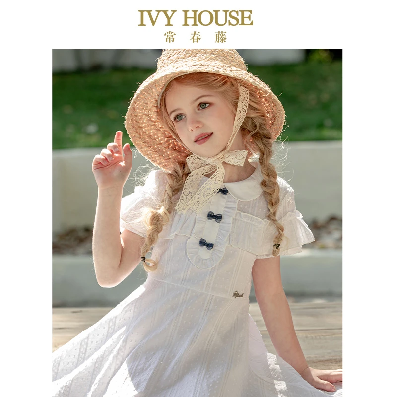 IVYHOUSE常春藤女童夏季新款短袖连衣裙上衣网红裙宝宝时髦洋气