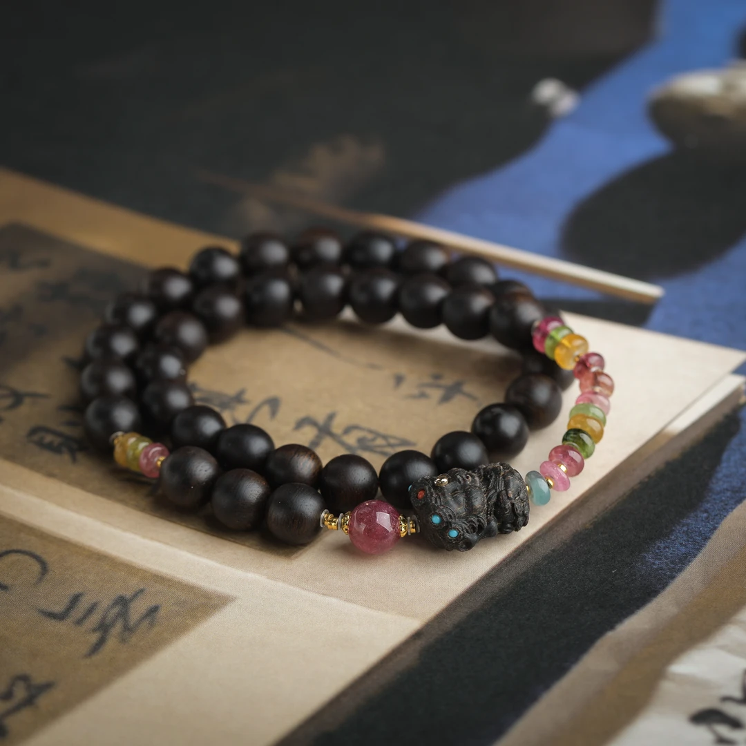 沉水富森红土双圈配富森红土沉香木雕度母设计款（多样性发货）SEN