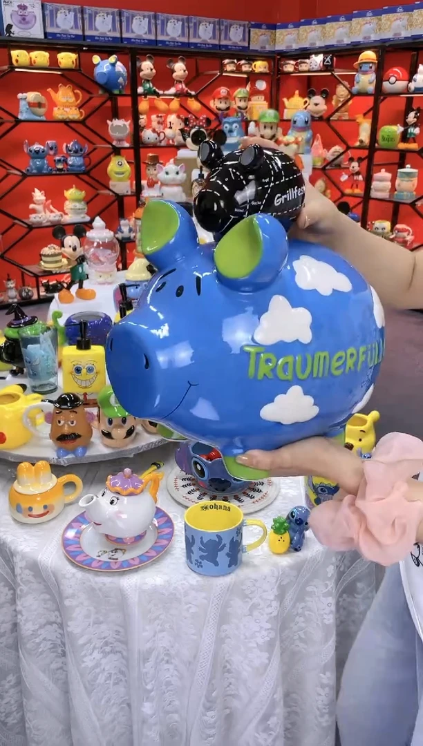 【闪购商品】.@@蓝色云朵猪存钱罐