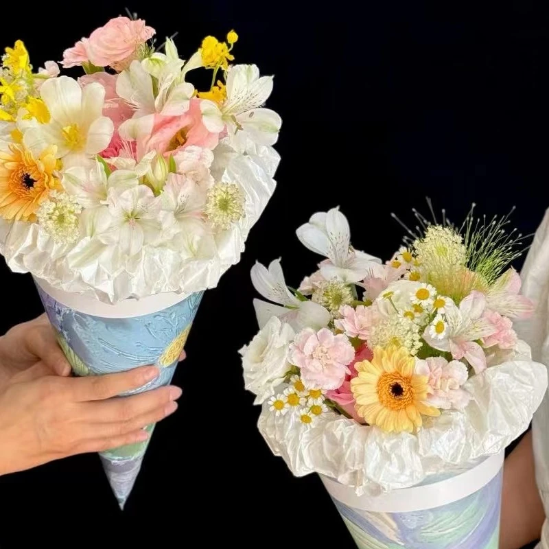 【微花宝】网红款冰淇凌甜筒鲜花店花束diy造型夏季网红花束冰