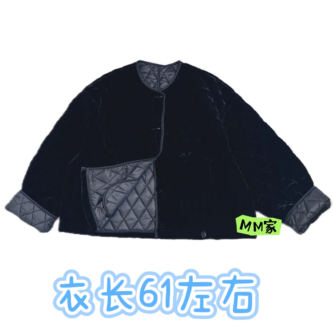 【MM】欧货韩版小香风压棉真丝丝绒薄棉服（不可机洗建议干洗）