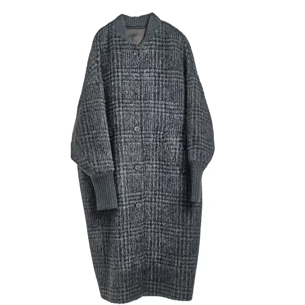 生活主张 2024秋冬上新时尚中长款设计师针织毛呢外套 HQ372102