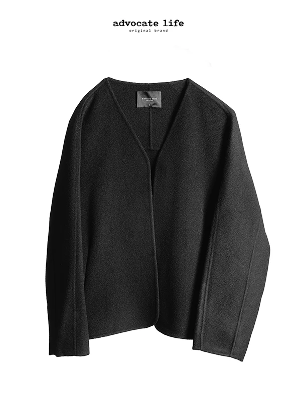 生活主张Advocatelife设计师款时尚简约百搭短款呢子外套HQ372473