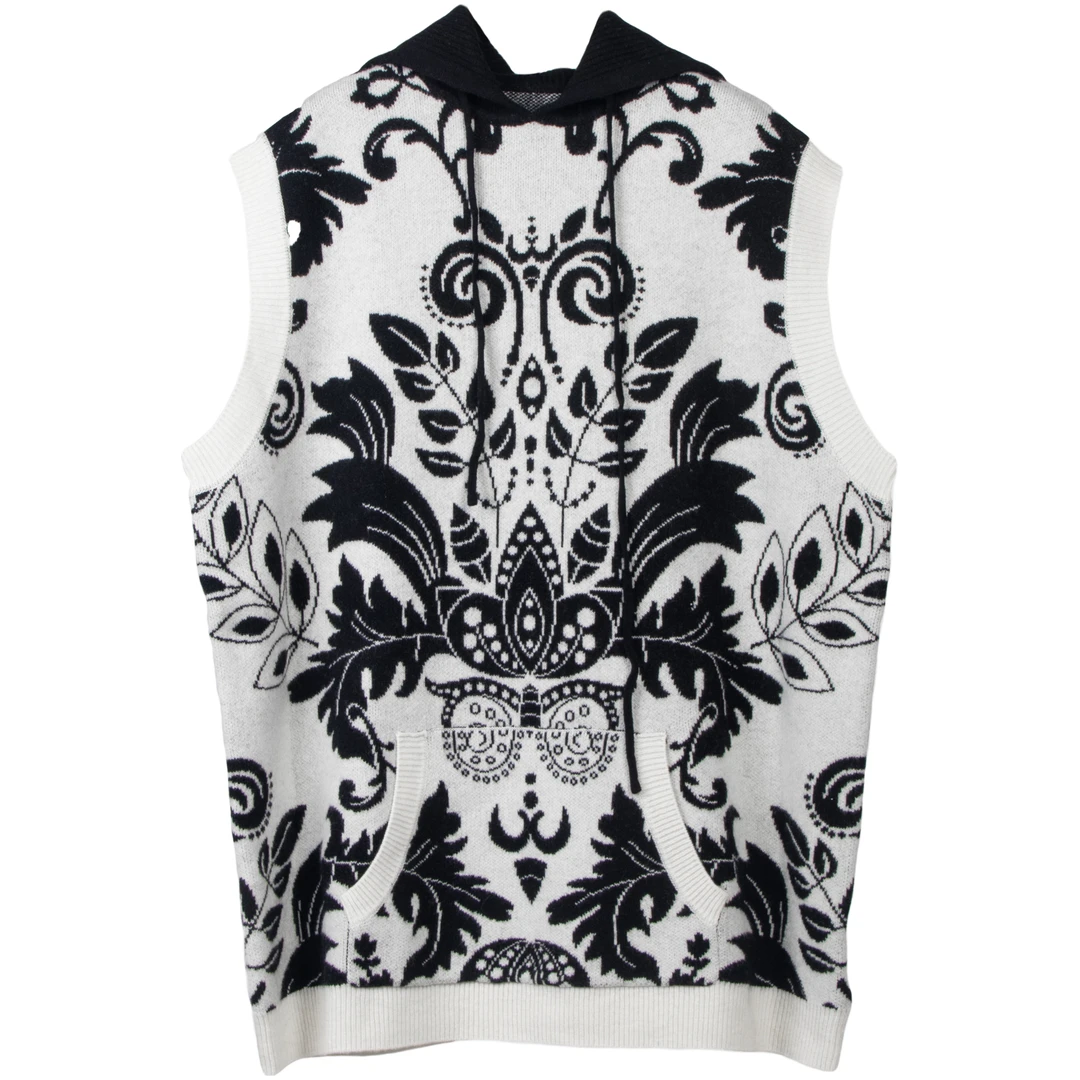 生活主张 Advocatelife秋冬季百搭复古黑白印花套头马甲 HQ342384